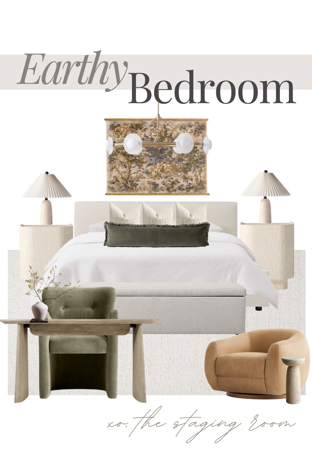 Organic modern bedroom with earthy accents. 

bed, nightstands, table lamps, side tables, bedroom desk, swivel chair, accent chair, lounge chair, bedroom rug, ivory rug, wool rug, wall art, chandelier, home decor, affordable home finds 



#LTKhome #LTKcanada #LTKsale