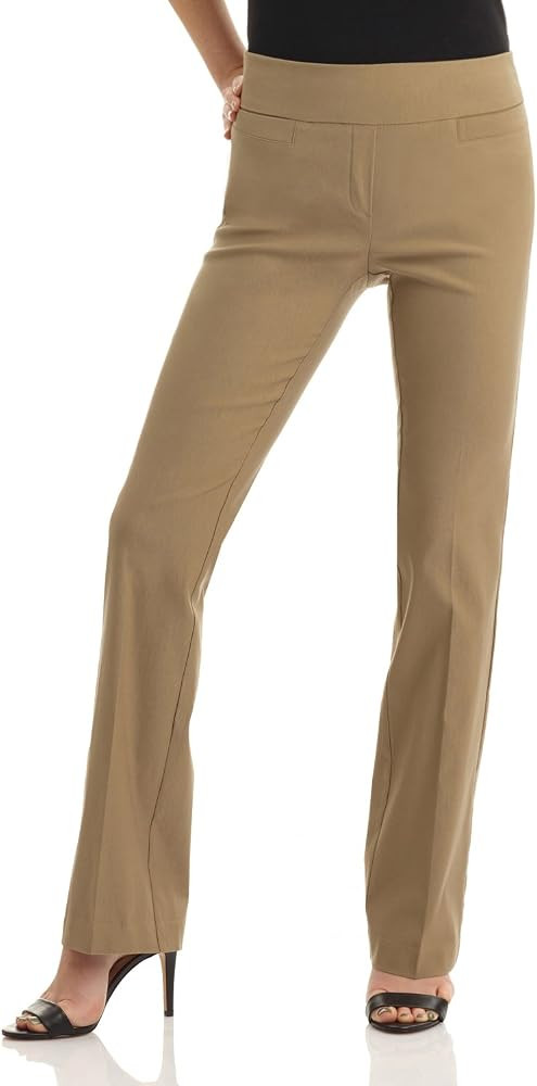 Rekucci Womens Ease into Comfort Stretchy Business Casual Bootcut Pull-On Everyday Office Pant in... | Amazon (US)