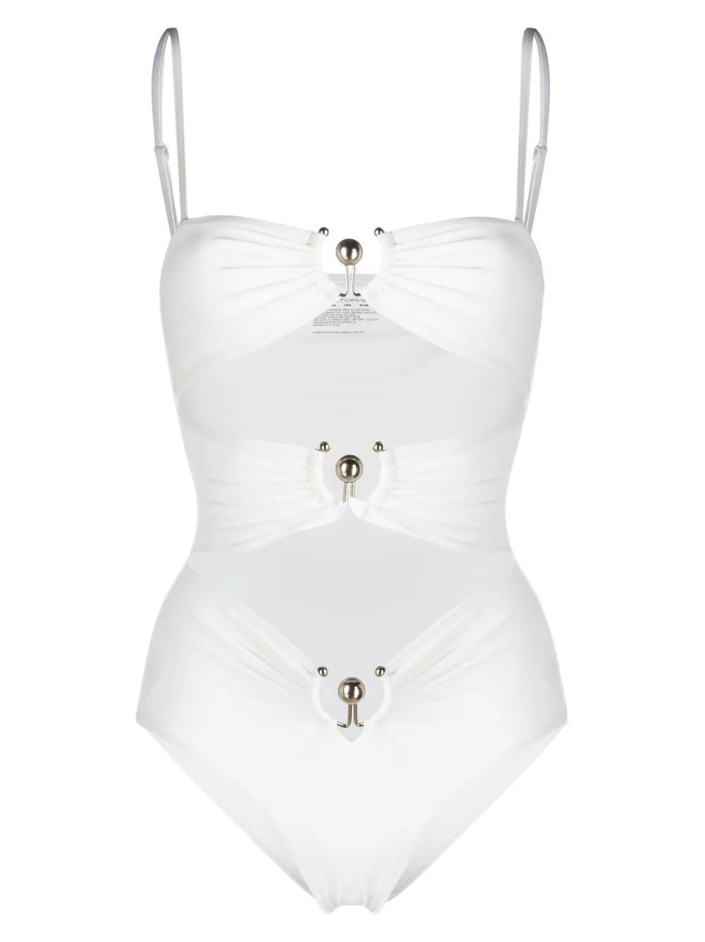 Christopher Esber Square Neck cut-out Swimsuit - Farfetch | Farfetch Global