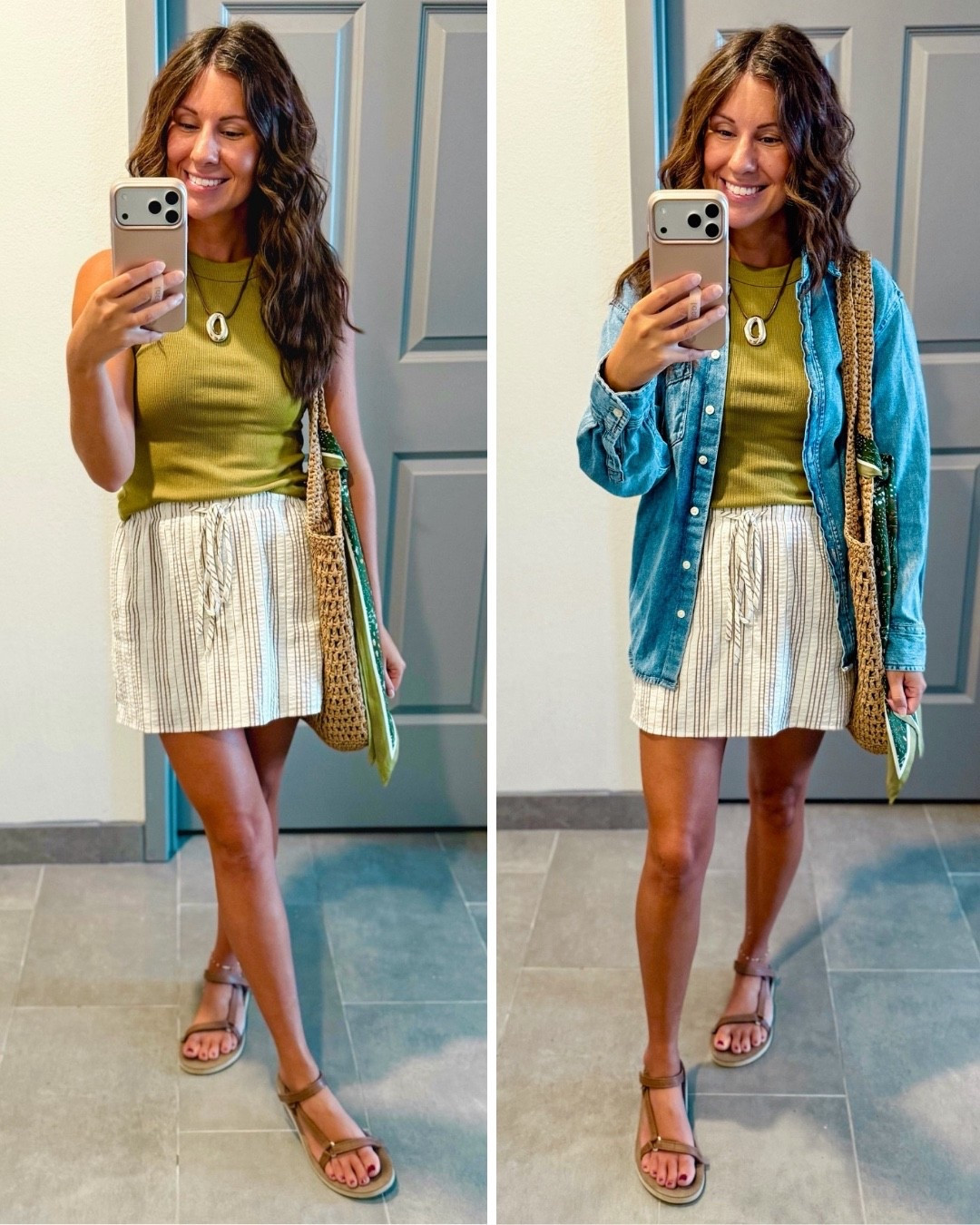 small in my bra, small in my tank (my color is from last year-linked this year’s similar color and some tees and sweaters that are similar!) my skort is size xs (the built-in shorts are so nice!) my denim s they is size xs. my teva sandals are size 6. My necklace is sold out—linked similar!

#LTKPetite #LTKSeasonal #LTKmomlife