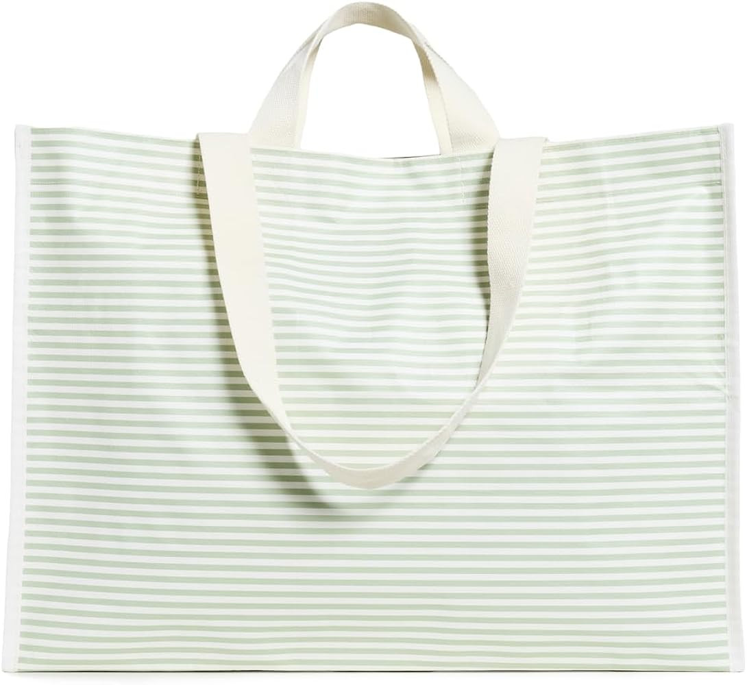 SunnyLife Women's Carryall Beach Bag, Sage Stripe, One size | Amazon (US)