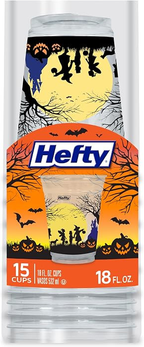 Hefty Halloween Disposable Plastic Party Cups, 18 oz., 15 Count | Amazon (US)