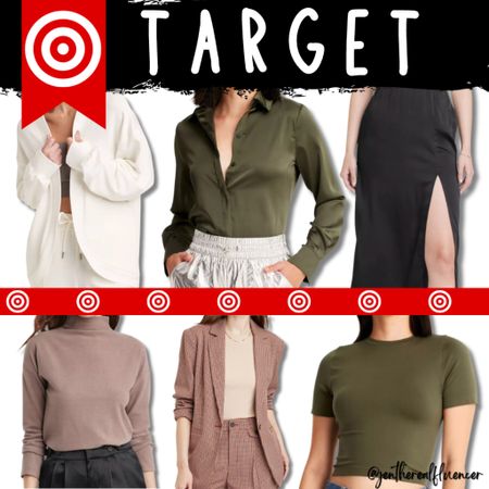 Target fall fashion, cardigan, button down, satin midi skirt, slit, mock turtleneck, blazer, short sleeve tee, affordable style 

#LTKSeasonal #LTKstyletip #LTKfindsunder100