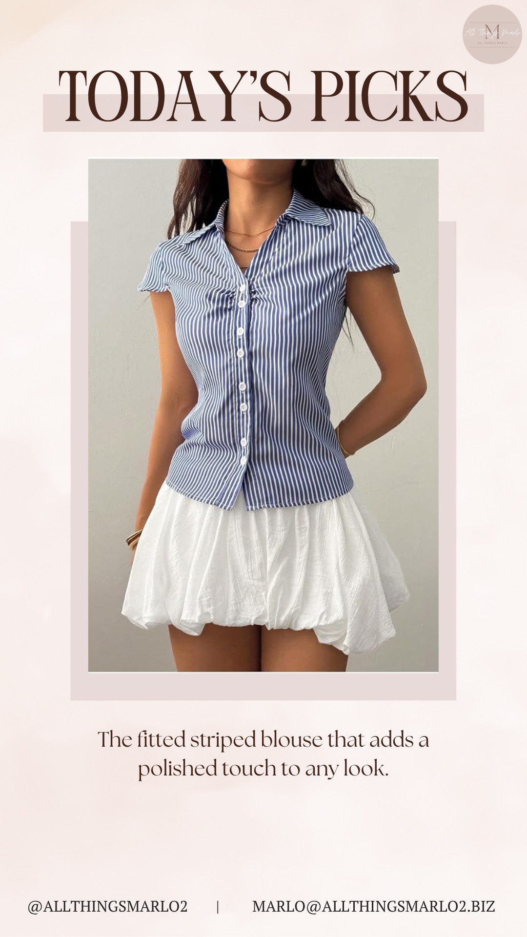 The fitted striped blouse that adds a polished touch to any look. 

 #LTKSeasonal #LTKWorkwear #LTKTravel