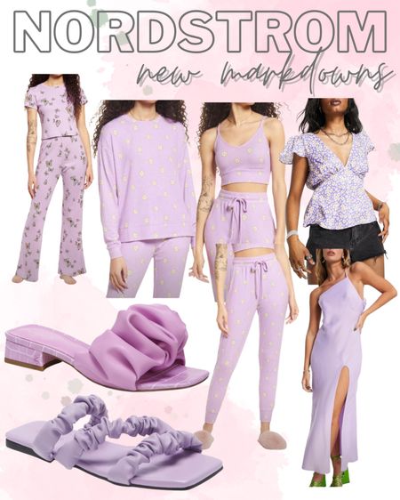 Nordstrom new markdowns under $50! Sale finds, maxi dress, vacation dress, floral top, pajamas, loungewear, pj’s, sandals, two piece set, lilac, lavender 

#LTKsalealert #LTKshoecrush #LTKunder50