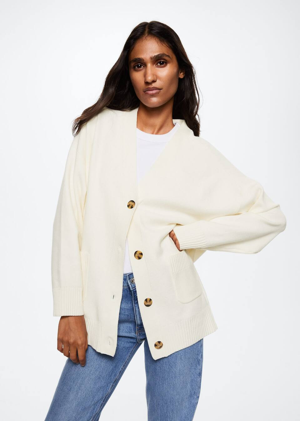 Oversize knit cardigan | MANGO (UK)
