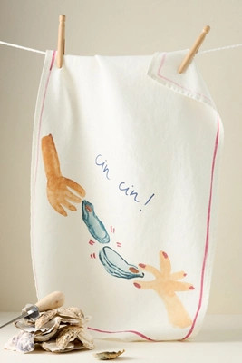 Dinette Oyster Linen Dish Towel | Anthropologie (US)