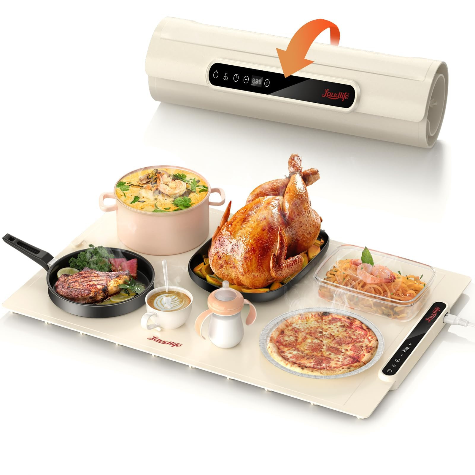 Electric Warming Tray with 7 Adjustable Temperature, Laudlife Foldable Food Warmer for Parties wi... | Amazon (US)
