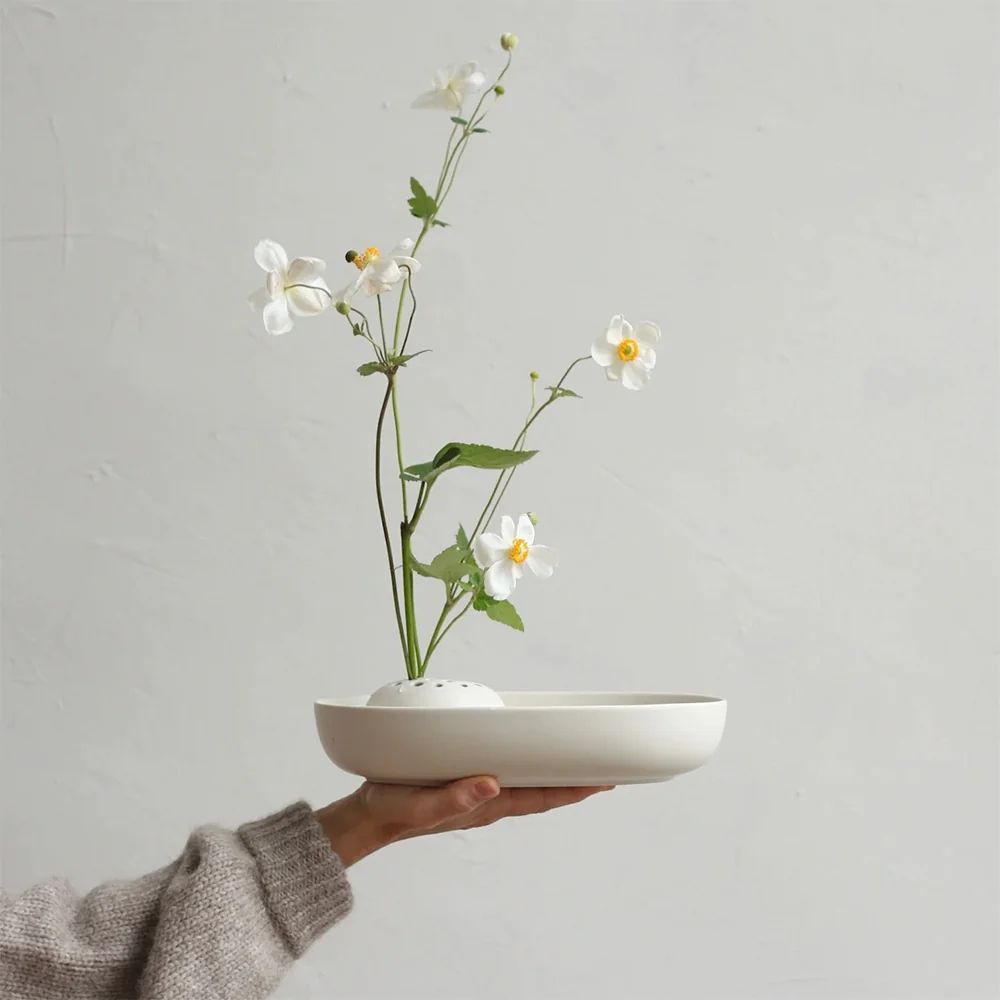 Ceramic Flower Frog & Dish Set | Roan Iris