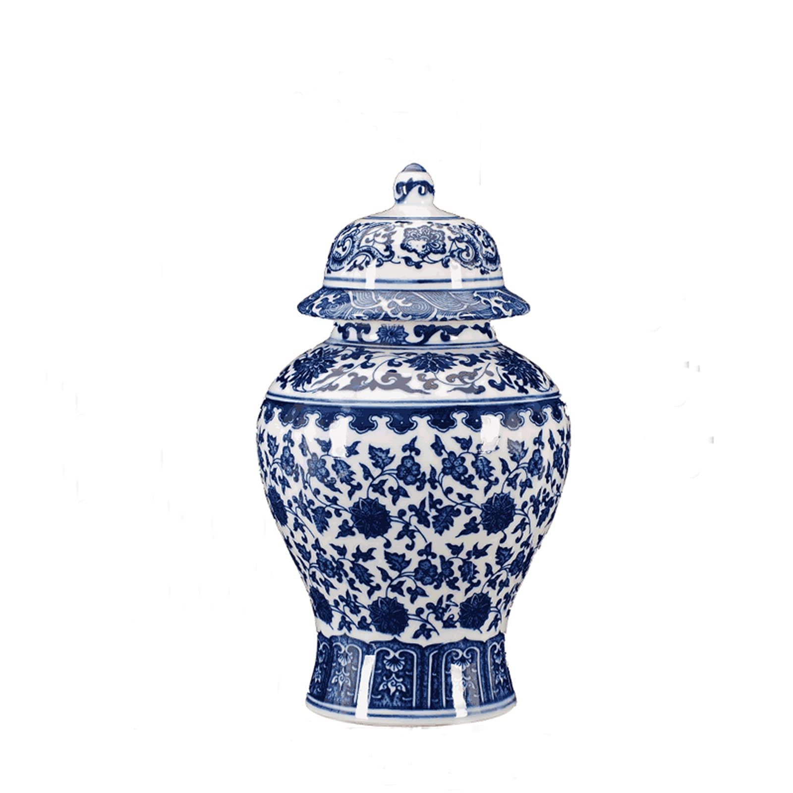 Chinese Decorative Ceramic Ginger Jar Traditional Blue and White Porcelain Temple Jar for Home De... | Amazon (US)