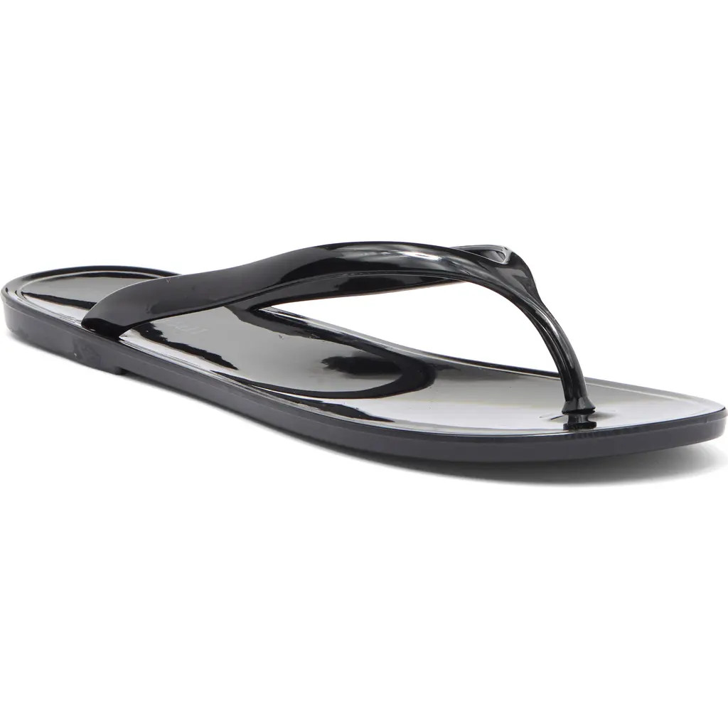 Jeffrey Campbell Beach Day Jelly Flip Flop in Black Shiny at Nordstrom, Size 10 | Nordstrom