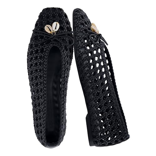 CUSHIONAIRE Witty Hand Woven Ballet Flats for Women, Comfortable Pointed Toe Flat Shoes with Bow ... | Amazon (US)