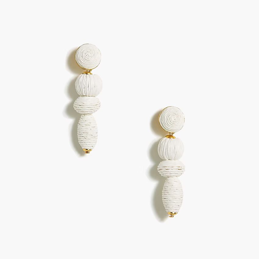 Raffia wrapped drop earrings | J.Crew Factory