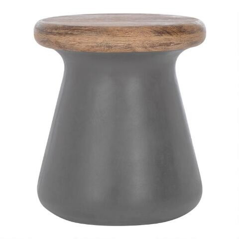 Concrete Mushroom Outdoor Accent Table | World Market