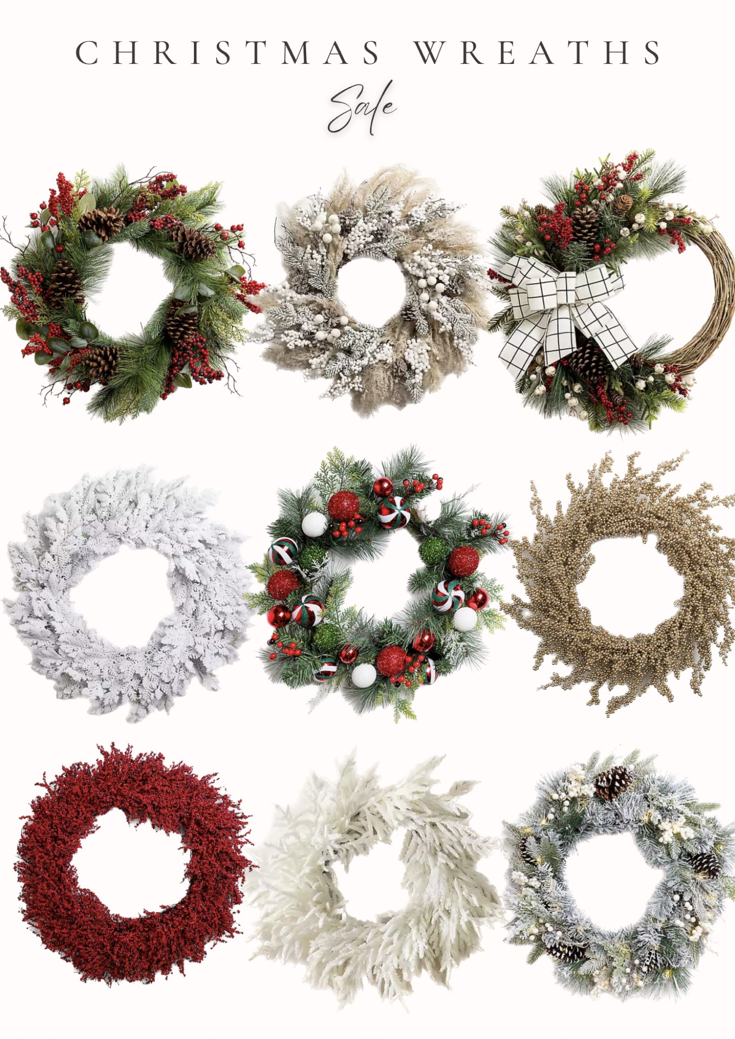 These Christmas wreaths are just so darling I am obsessed 🎄🎅🏻

They would be absolutely perfect for a front door decoration! The price is SO GOOD too 💵

#christmas #christmashome #homedecor #christmaswreath #christmasporch #outdoordecor 

#LTKHoliday #LTKhome #LTKSeasonal
