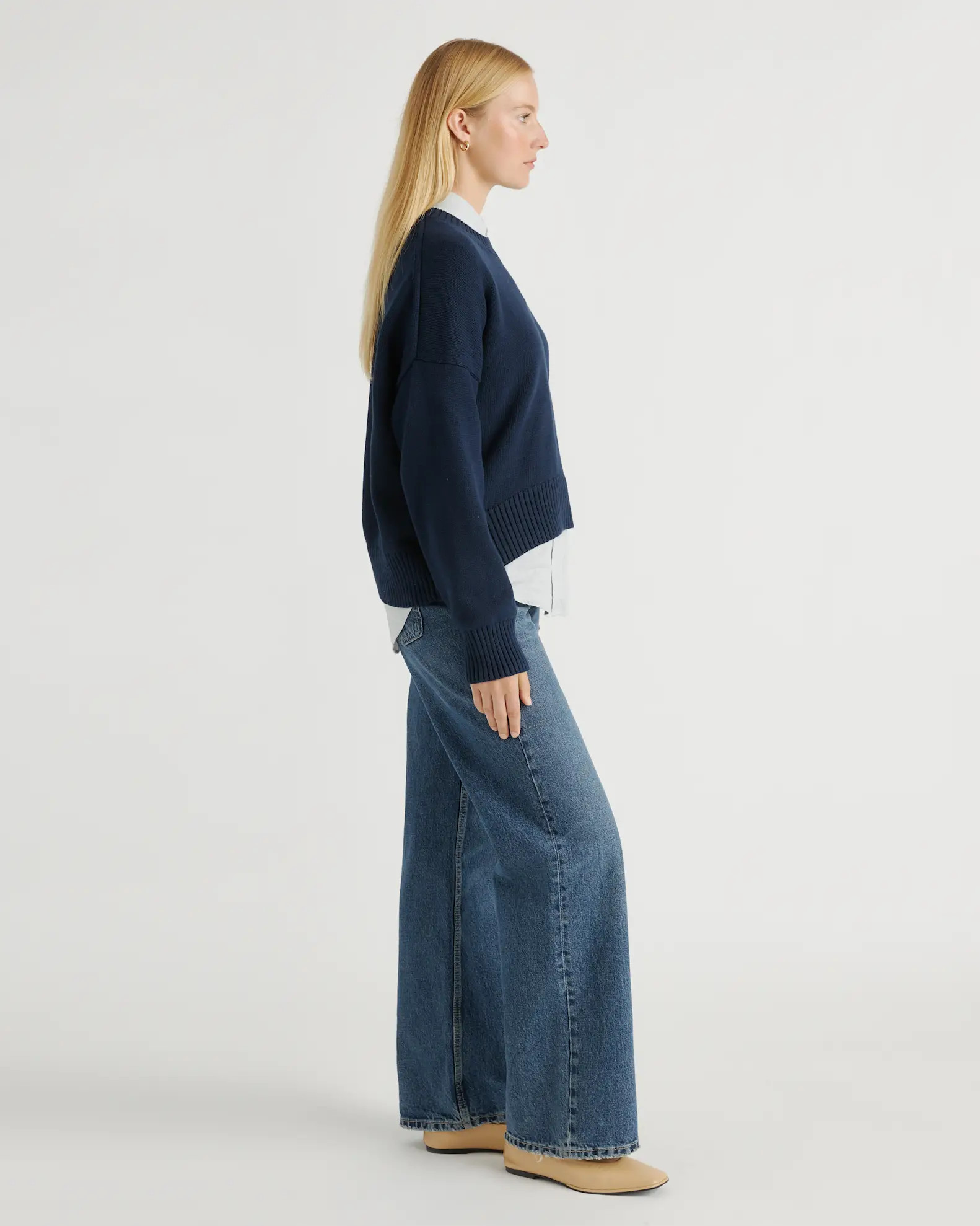 100% Organic Cotton Boyfriend Crew Sweater | Quince