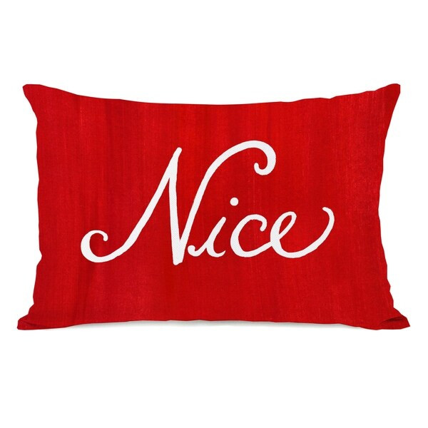 Nice Naughty Script Reversible - Red Green 14x20 Pillow by Timree | Bed Bath & Beyond