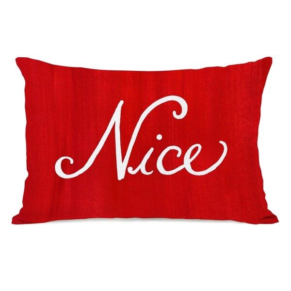 Nice Naughty Script Reversible - Red Green 14x20 Pillow by Timree | Bed Bath & Beyond