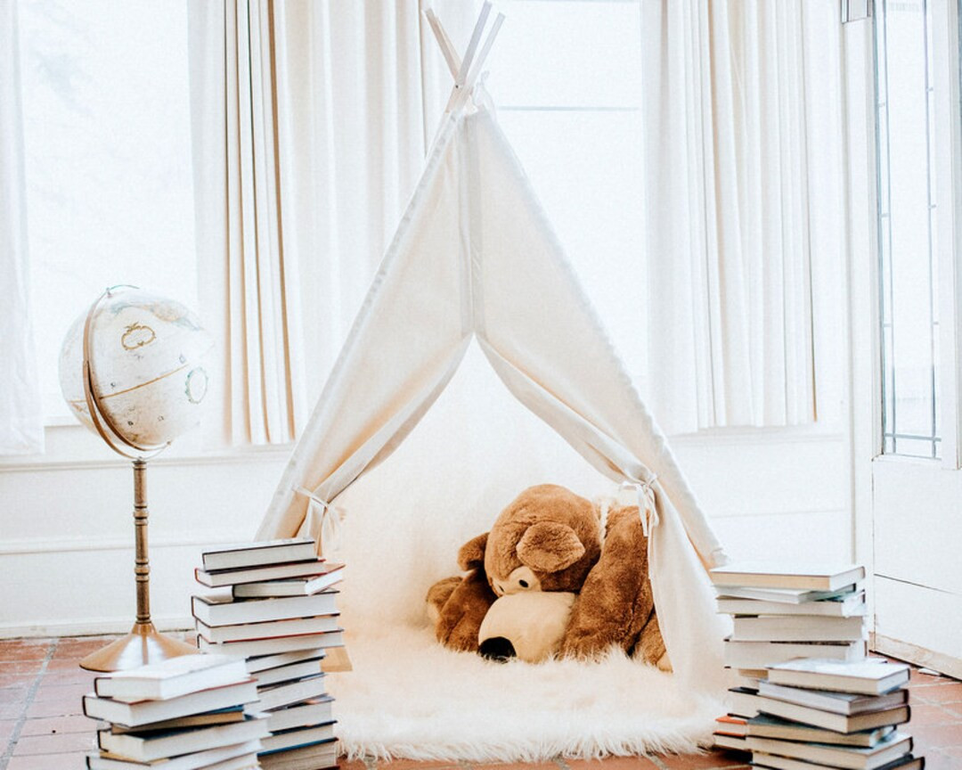 Kids Teepee Tent in FIVE sizes, Natural Canvas Teepee Tent | Etsy (US)