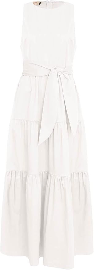 Amazon.com: Adriana Degreas, Solid Frilled Long Dress With Knot : Luxury Stores | Amazon (US)