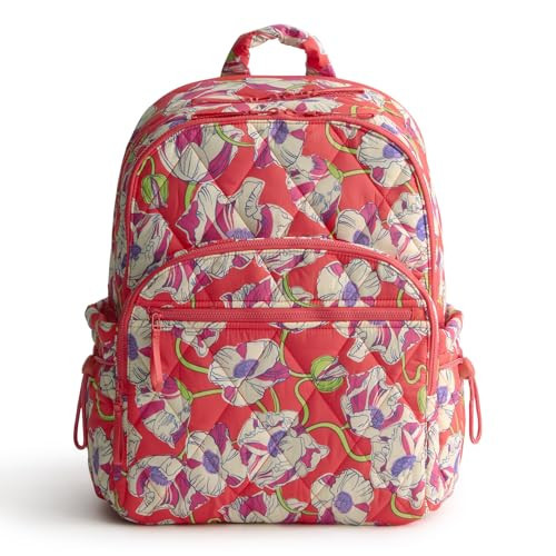 Vera Bradley Women's Featherweight Large Bancroft Backpack, Swirling Poppies, One Size | Amazon (US)