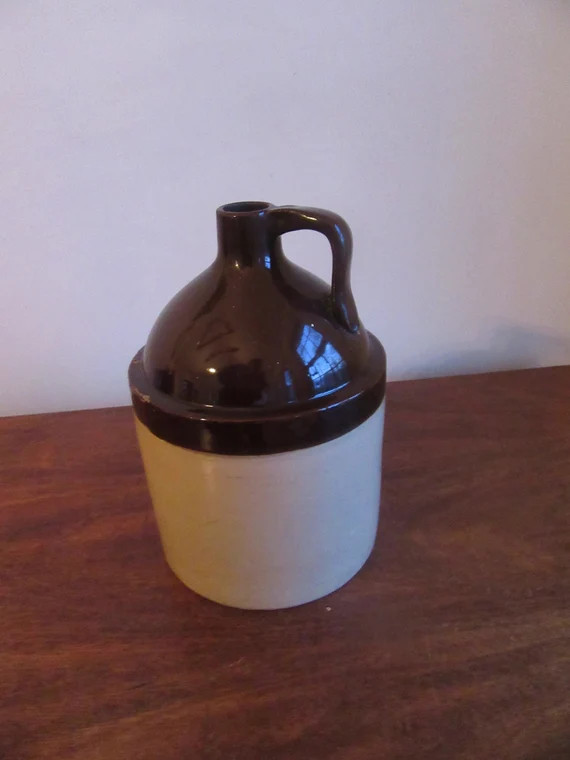 Antique Large 1 Gallon Stoneware Brown and Tan Whiskey Jug | Etsy | Etsy (US)