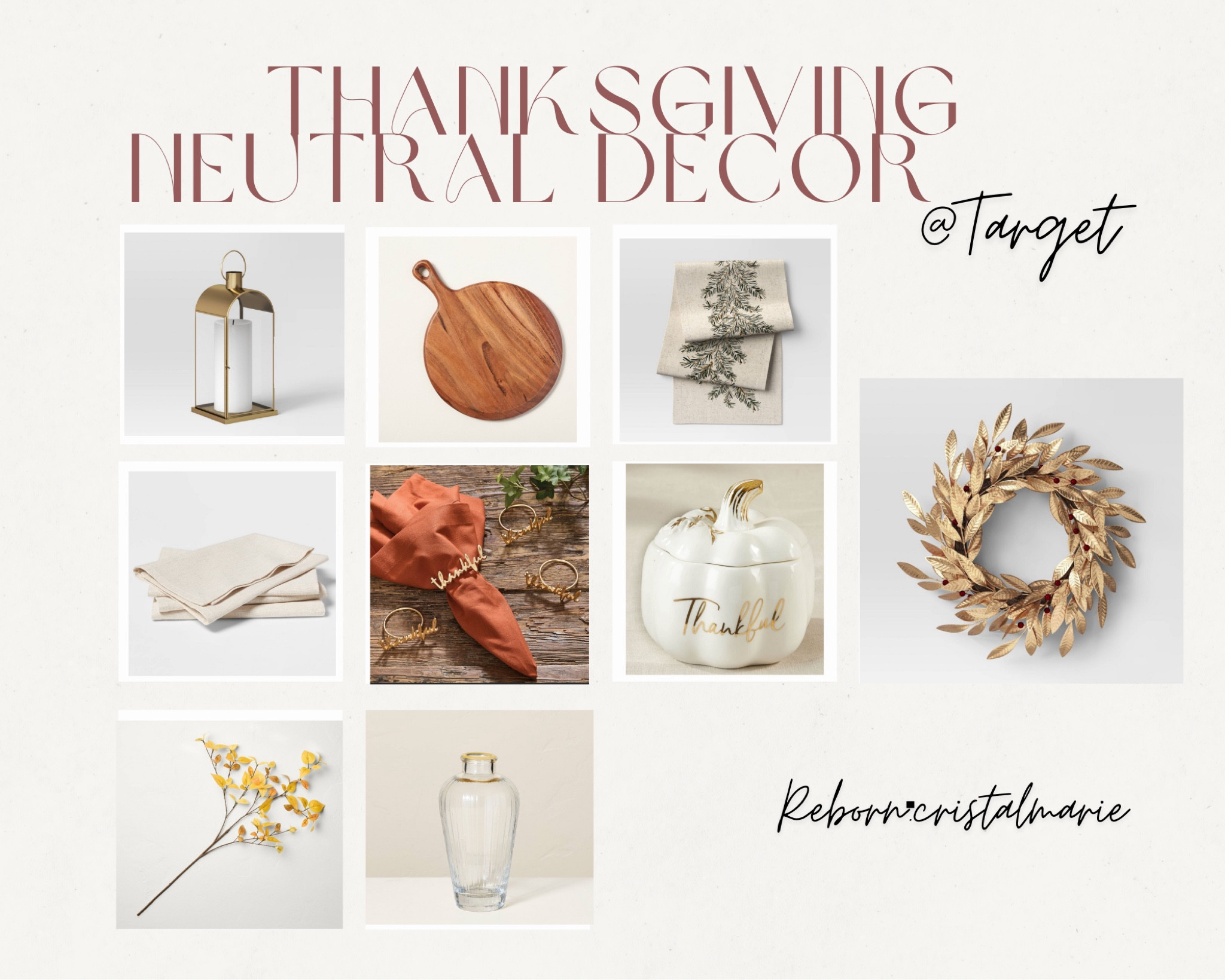 Thanksgiving Neutral color theme from Target. Also could be gift items for the holidays ✨ 

#LTKSeasonal #LTKGiftGuide #LTKHoliday