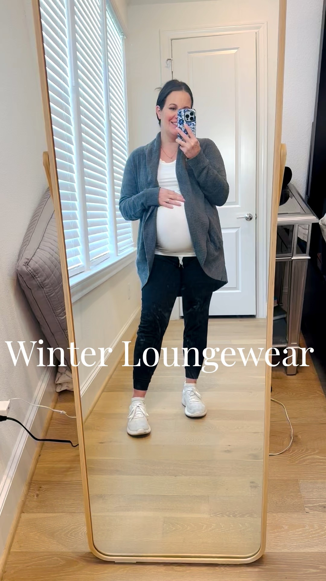 Living in this comfy winter outfit lately—especially on cold days when I want to feel put together but cozy. This maternity outfit is the perfect loungewear look, featuring a soft gray cardigan sweater layered over a white maternity tee and paired with comfortable black joggers pants.

I finished the look with white slip on sneakers for an easy, casual vibe that still works for errands or coffee runs. If you’re looking for comfy and cozy outfits for cold days, this is such a great pregnancy-friendly option that you’ll reach for on repeat all winter long.

Everything is linked below so you can recreate this cozy maternity look 


#LTKBump #LTKSeasonal #LTKOver40