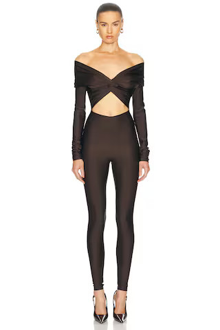 The Andamane Kendall Jumpsuit in Brown | FWRD | FWRD 