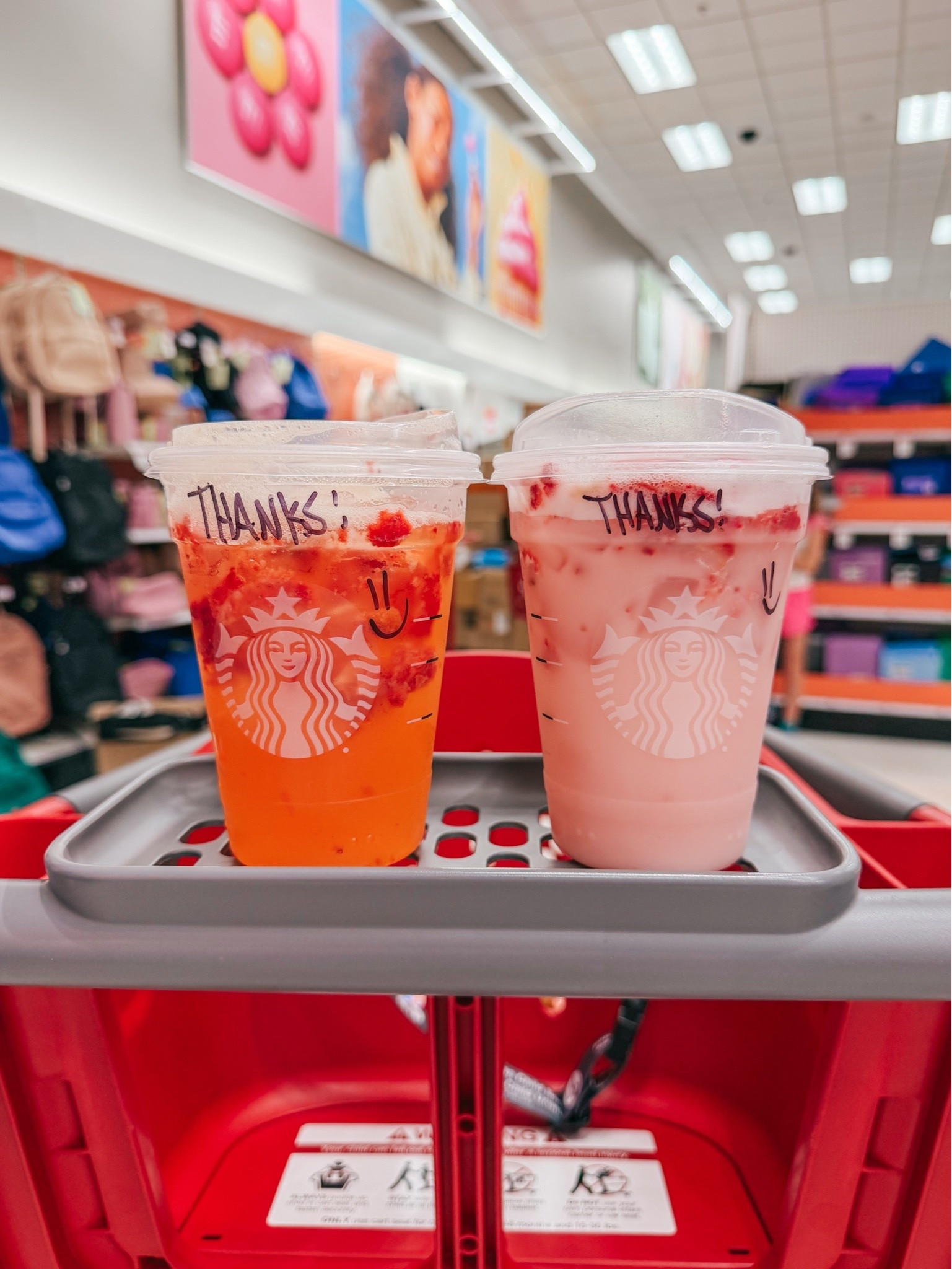 #ad Running to @Target   for last-minute school supplies and setting up an affordable, thoughtful
teacher gift for the first day! But of course, no Target run is complete without stopping by the in-
store @Starbucks Cafe first.
I wanted something light and refreshing, so I grabbed the Pink Drink AND the Mango
Strawberry Refresher (no energy added for me)..one to sip while I shop and one for later! 
.
 Drop your favorite Refresher order in the
comments! https://on.ltk.com/+o8vCt7C7v6ve54kNLGr1pQ
 #target #targetpartner #starbuckscreator #starbucks #liketkit