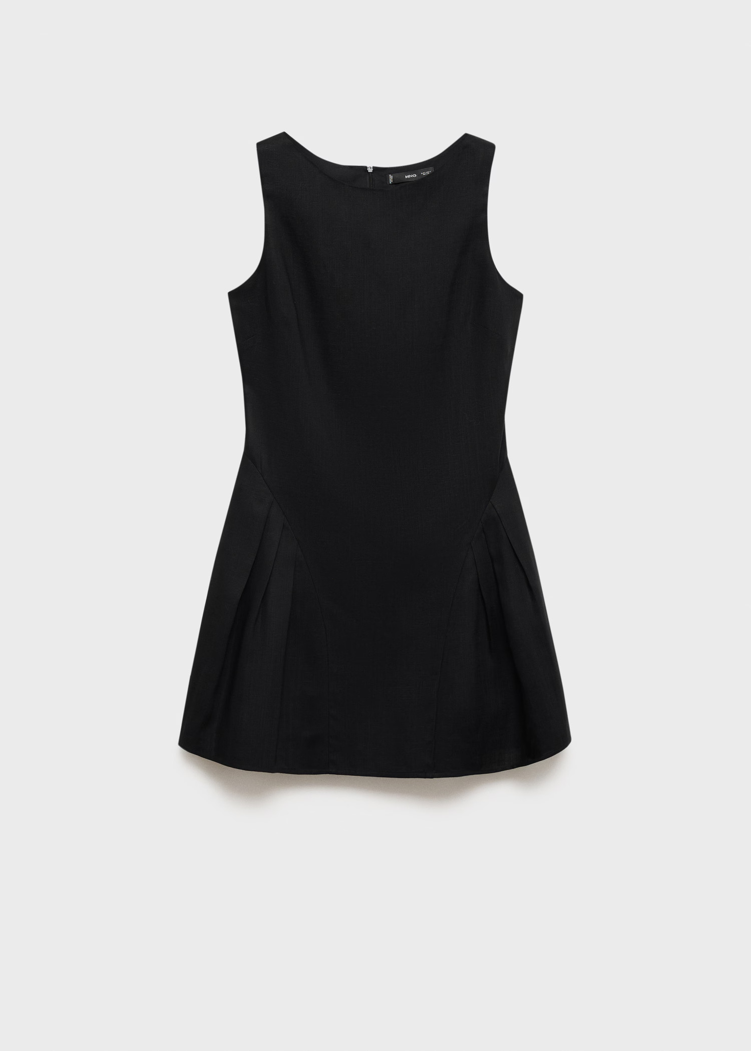 Short pleated linen-blend dress - Women | MANGO United Kingdom | MANGO (UK)