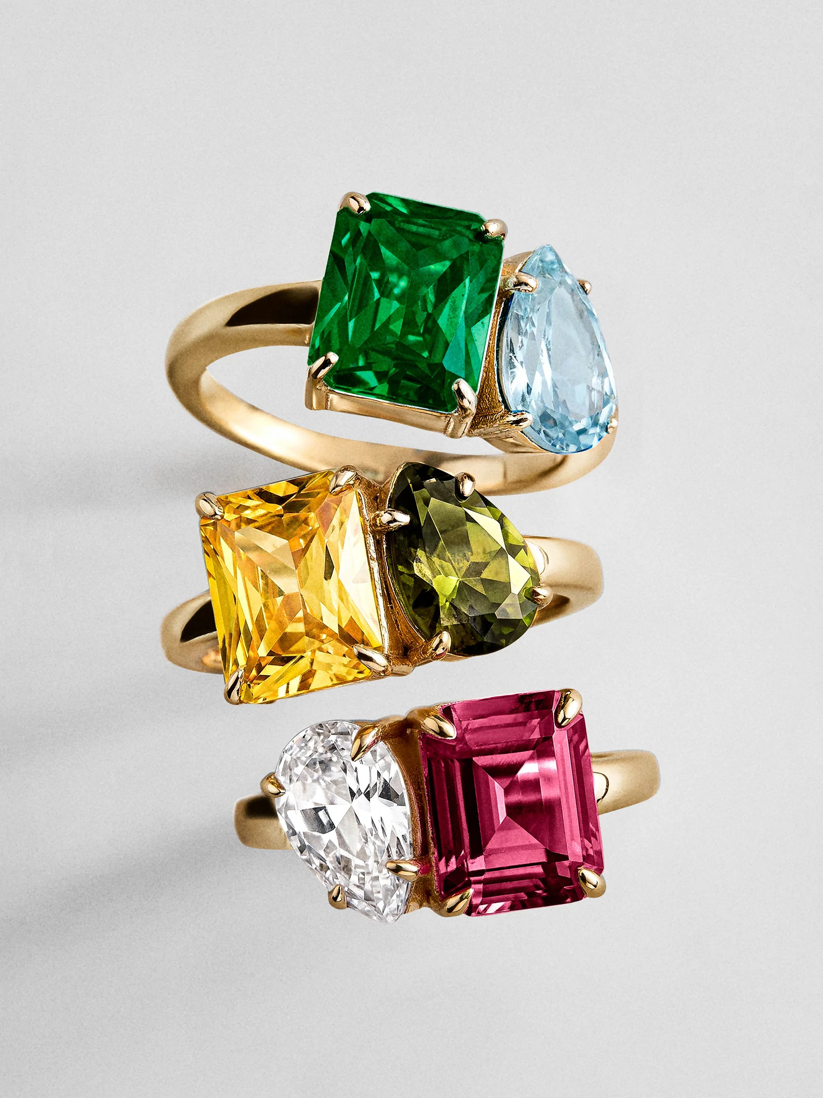 Toi et Moi Custom Birthstone Ring - Gold 7 | BaubleBar