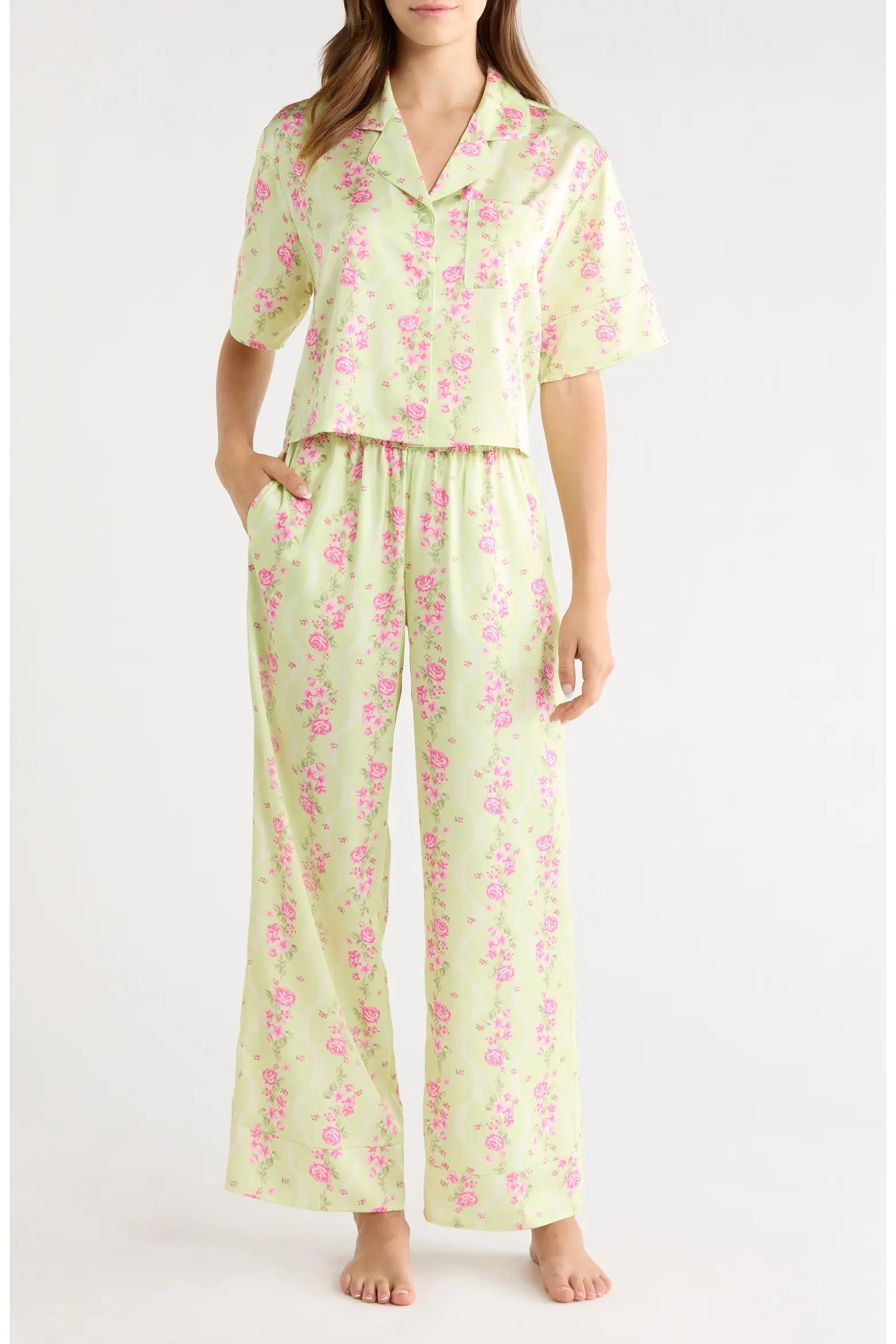 Boxy Everyday Satin Pajamas (Women) | Nordstrom | Nordstrom