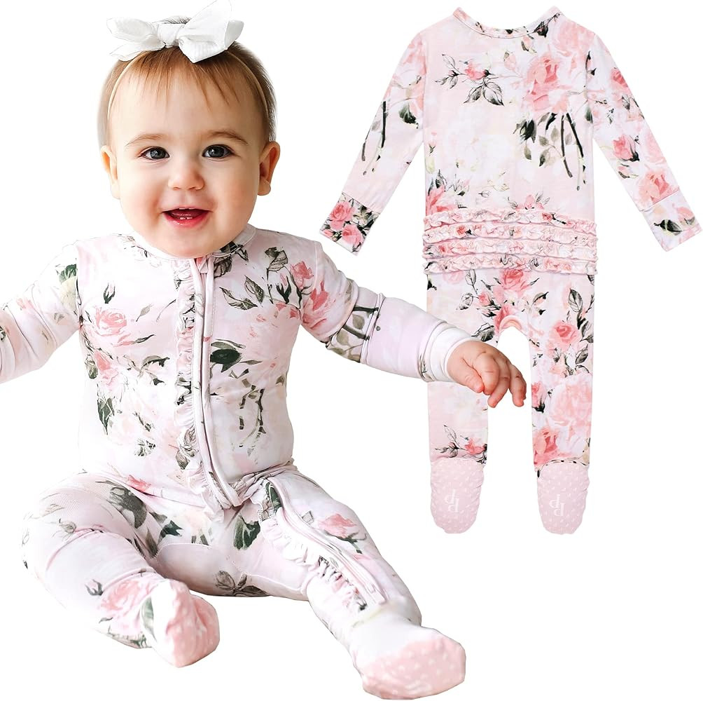 Posh Peanut Baby Girl Pajamas, Soft Päpook Bamboo One Piece Rompers, Newborn, Infant, & Toddler ... | Amazon (US)