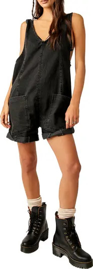Free People High Roller Short Denim Overalls | Nordstrom | Nordstrom