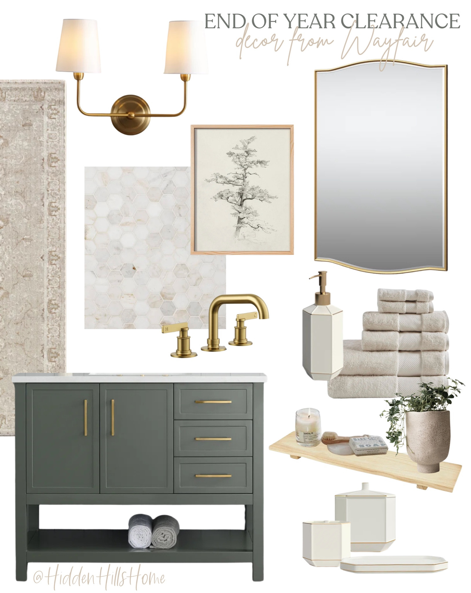 This bathroom mood board is so cozy and inviting! All of the items are from @Wayfair & they’re having their End of Year Clearance right now with up to 60% off & fast shipping! It’s the perfect time to shop for decor to give your home a refresh✨ #wayfair #WayfairPartner 

#LTKStyleTip #LTKHome #LTKSaleAlert