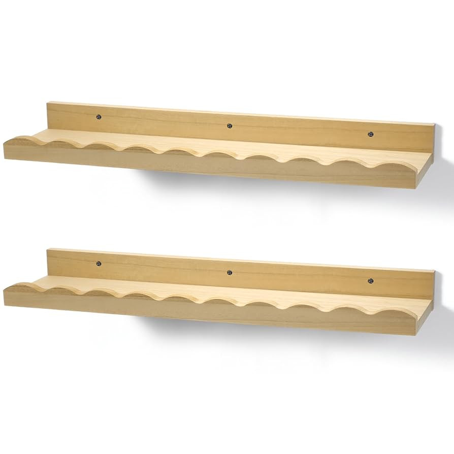Suzile 2 Pcs Scalloped Shelves Wall Floating Shelves Set for Room, Bathroom, Bedroom, Cute Room D... | Amazon (US)