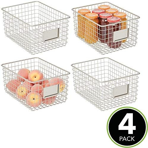 mDesign Farmhouse Decor Metal Wire Food Organizer Storage Bin Basket for Kitchen Cabinets, Pantry, B | Amazon (US)