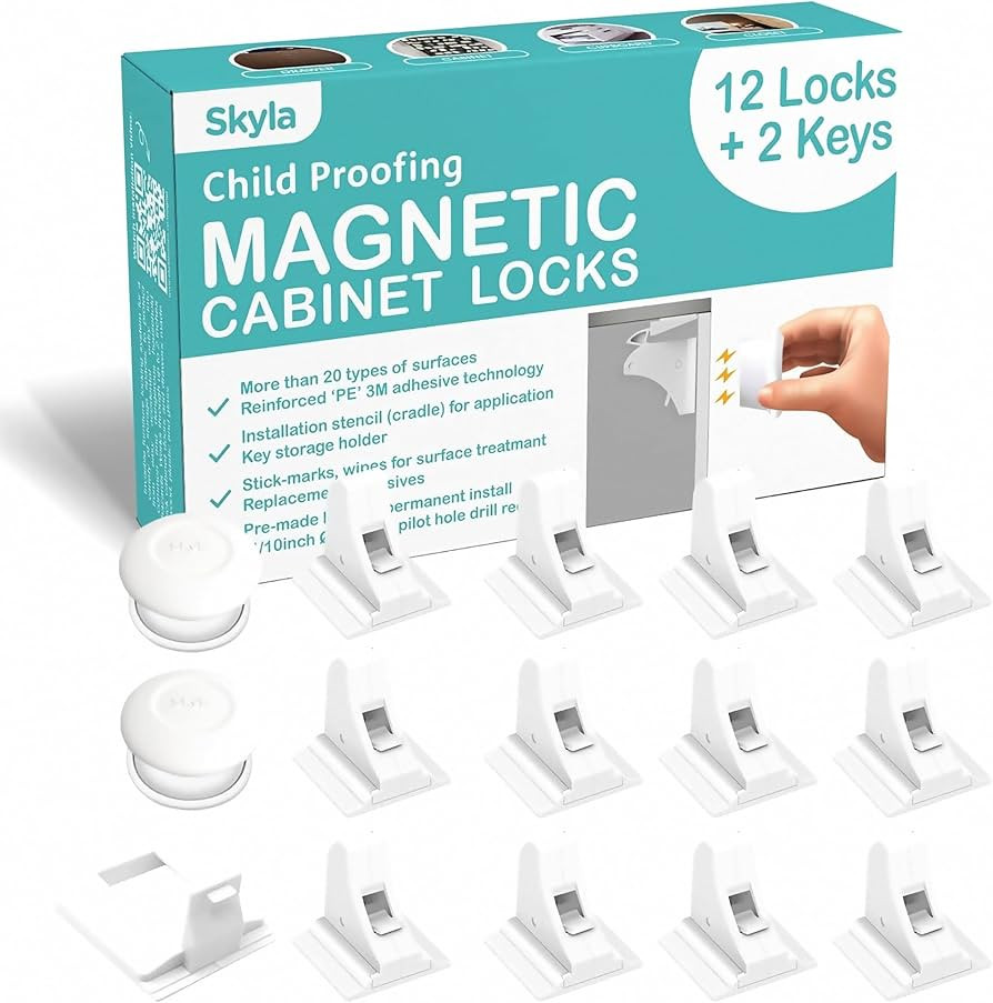 Skyla Homes Magnetic Cabinet Locks Baby Proofing Child Safety - The Safest Quickest and Easiest M... | Amazon (US)