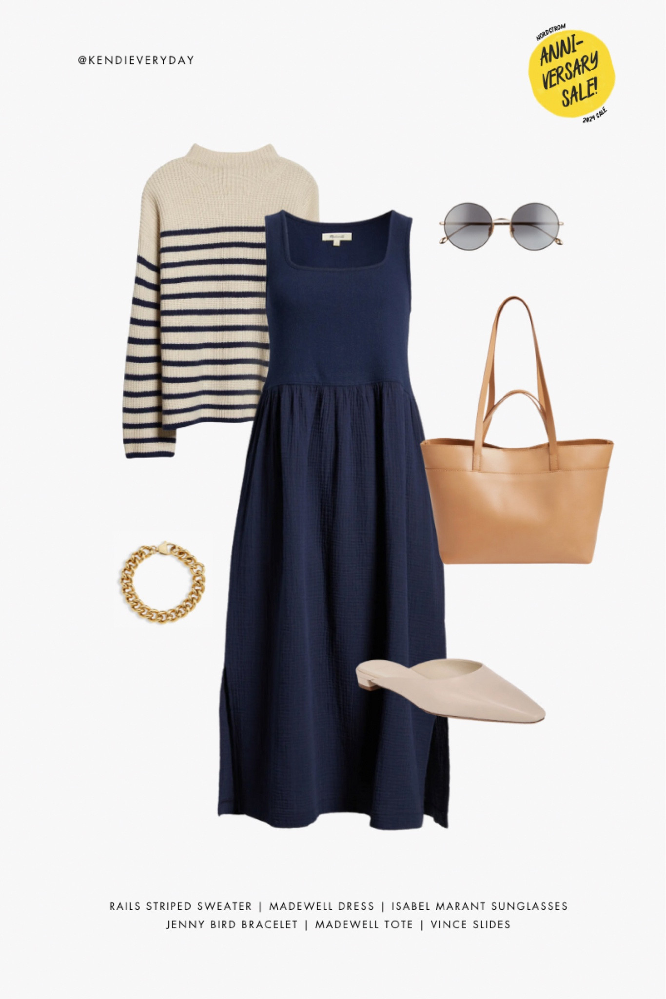 The Nordstrom Anniversary Sale starts tomorrow for select card holders so you can shop this outfit! Everything is on sale until August! 

Loving this whole outfit and vibe, very Nantucket of me. I’d toss the sweater over my shoulder for an added layer! 

#LTKxNSale