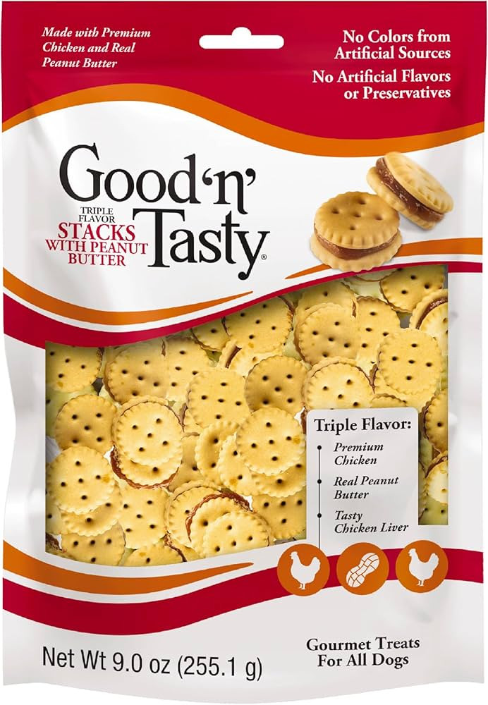 Good 'n' Tasty Triple Flavor Stacks with Peanut Butter, 9 Ounces, Bite Sized Snacks for Dogs with... | Amazon (US)