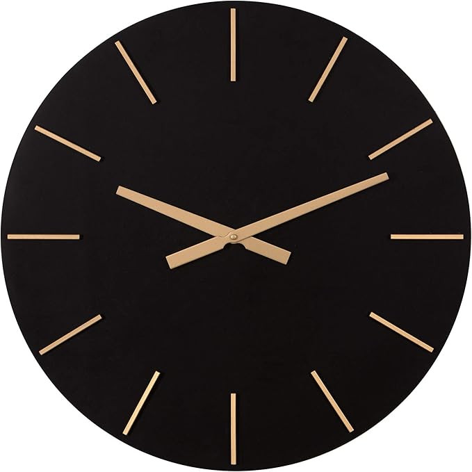 Patton Wall Decor 24 Inch Modern Minimalist Black and Gold Wall Clock | Amazon (CA)