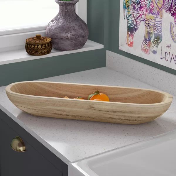 Natural Kailyn Paulownia Wood Rectangle Decorative Bowl | Wayfair North America