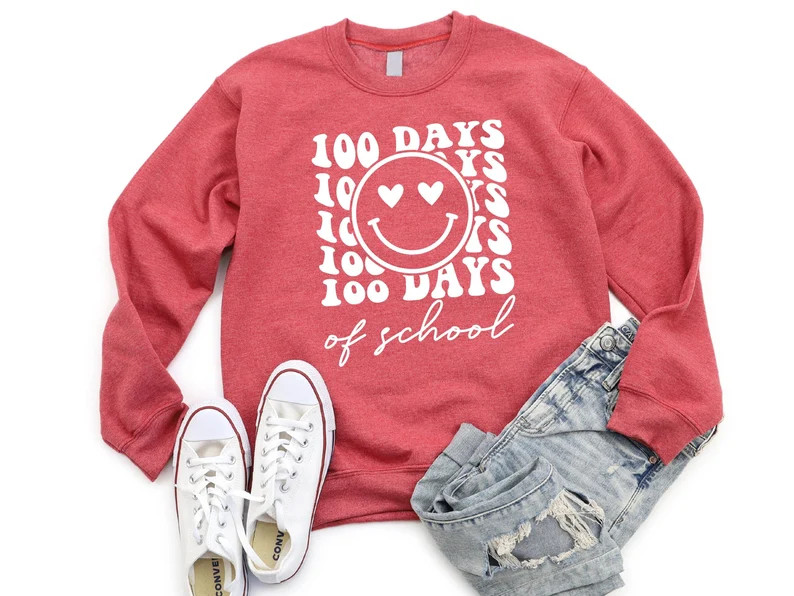 Funny 100 Days of School Sweatshirt, Teacher 100th Day of School Sweatshirt, Back to School, 100 ... | Etsy (US)