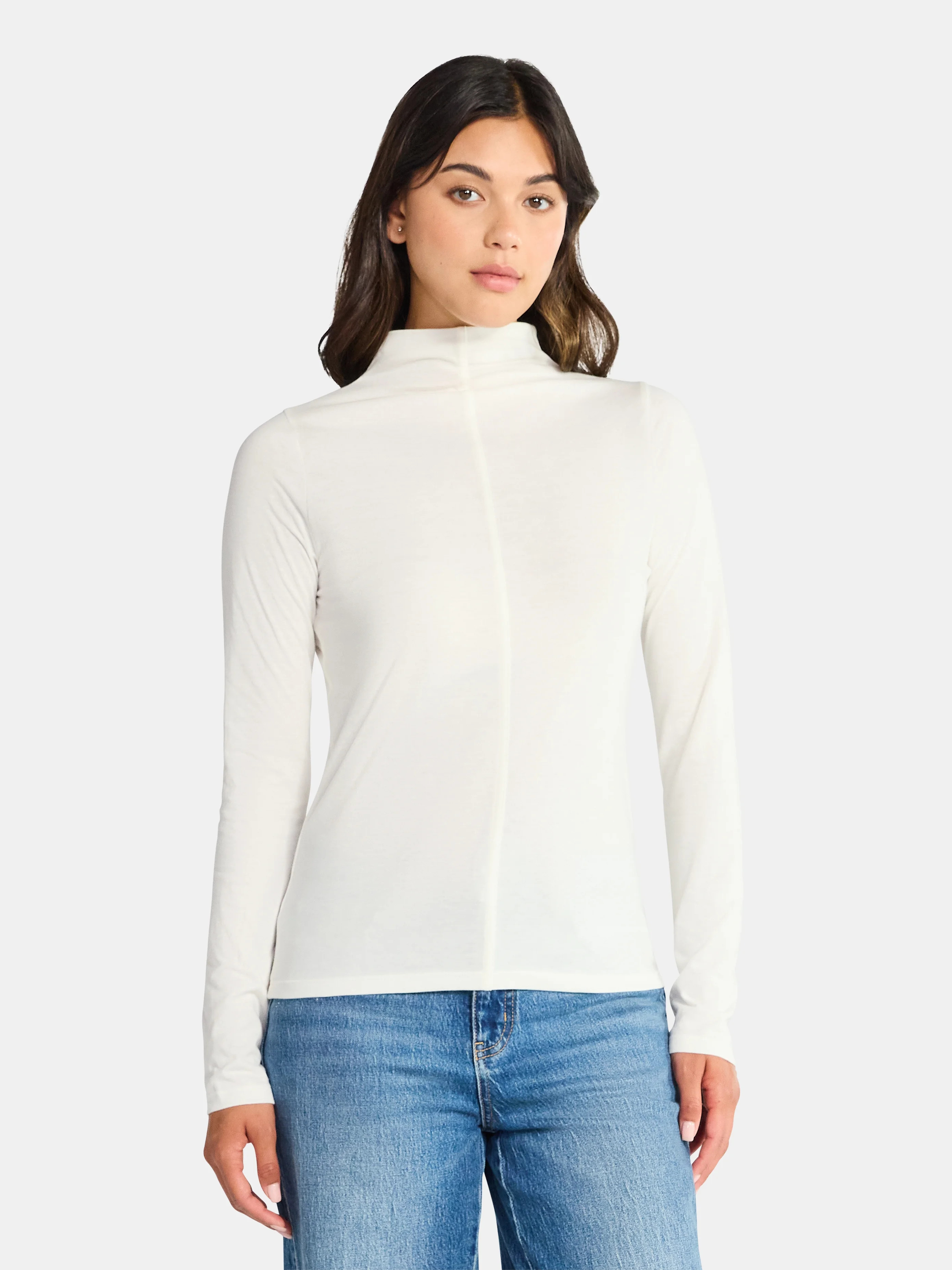 Time and Tru Women's Tissue Like Turtleneck Top, Sizes XS-XXXL | Walmart (US)