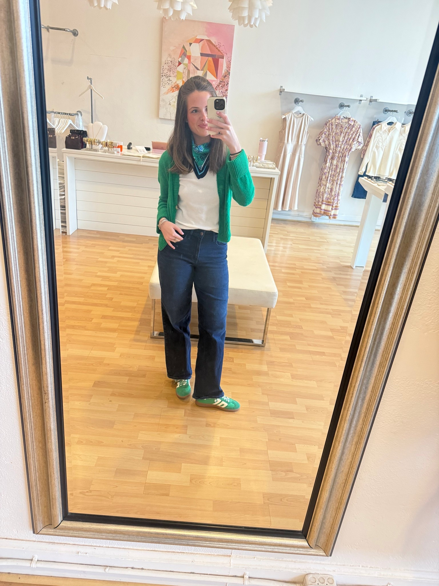 a staple fit in my closet for sure!!!! 💚💚💚 cardigan is old dillards & not sure where scarf is from but linking similar that i LOVE!!! 

#LTKWorkwear #LTKFindsUnder50 #LTKootd