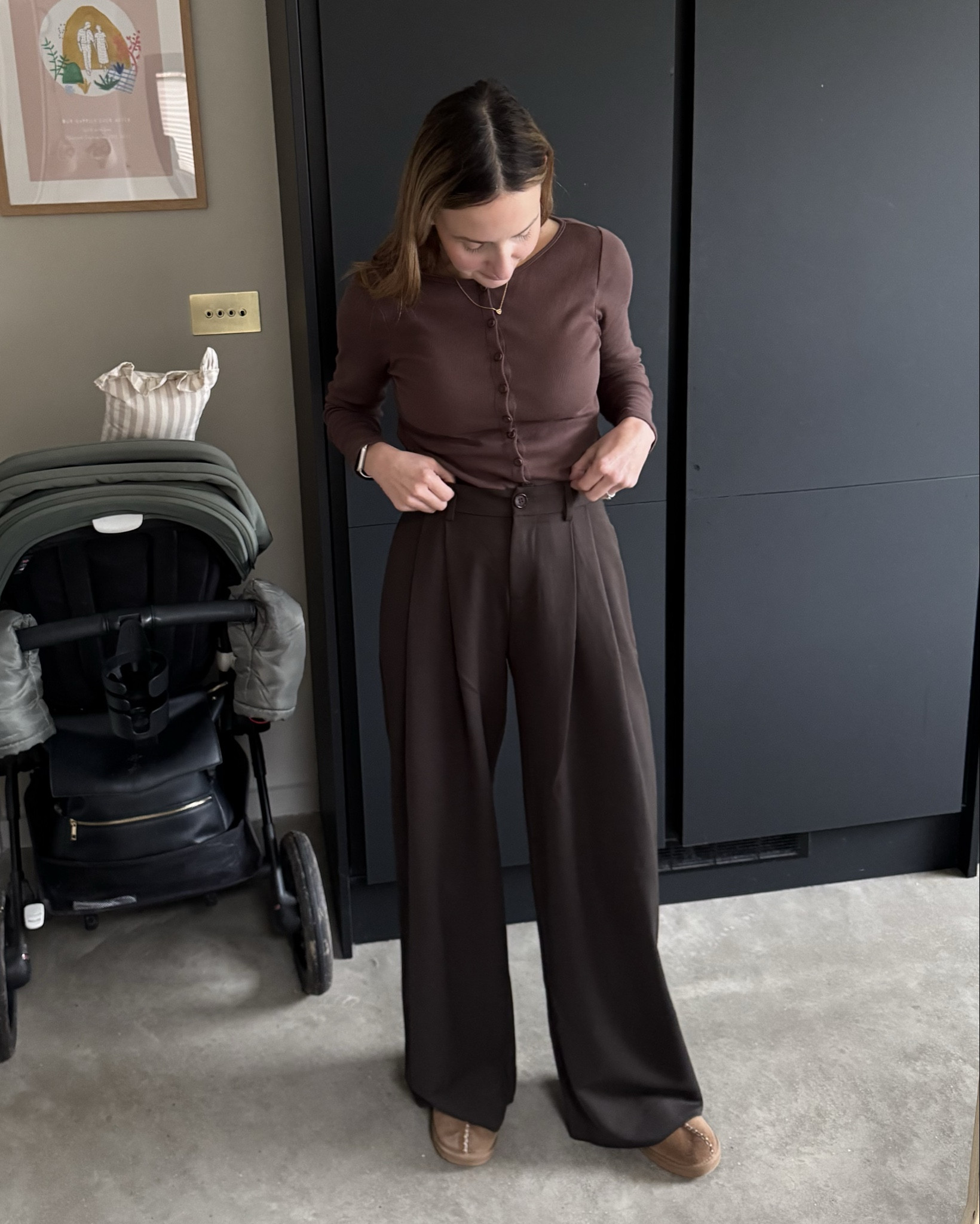 Keeping as real as possible. And what says reality than a pram and draught excluder in the background 😅.

Comfy mum outfit tagged! These trousers literally are just as comfy as my adidas firebird joggers. So comfy that I also got a pair in burgundy! 

#LTKeurope #LTKuk #LTKwinter