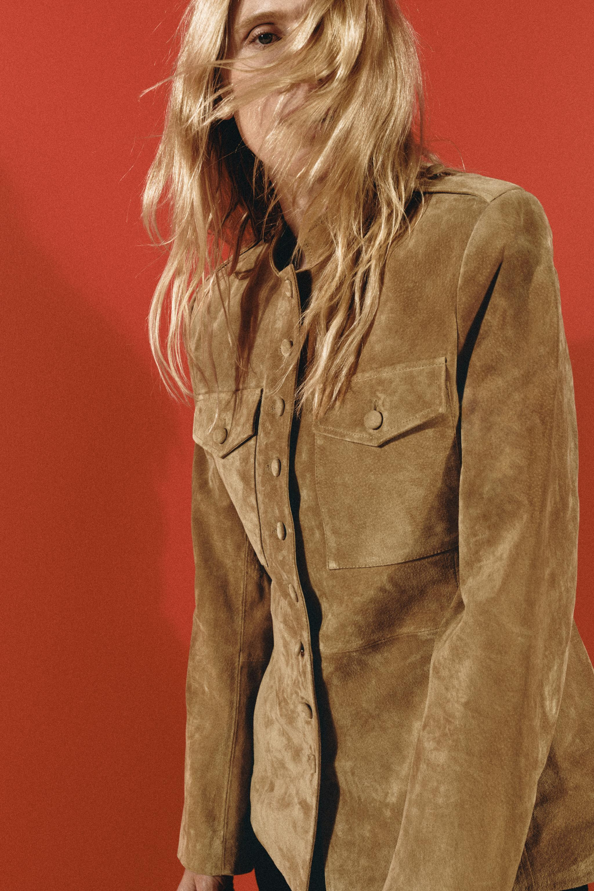 100% LEATHER JACKET WITH COVERED BUTTONS | Zara UK