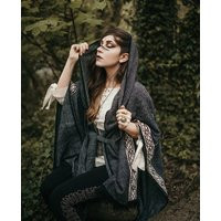 Dark Grey Ruana Poncho/Hooded Wool Cloak/Wool Cape/Cloak/Hooded Coat/Wool Cloak/Viking Coat Cardigan | Etsy (CAD)