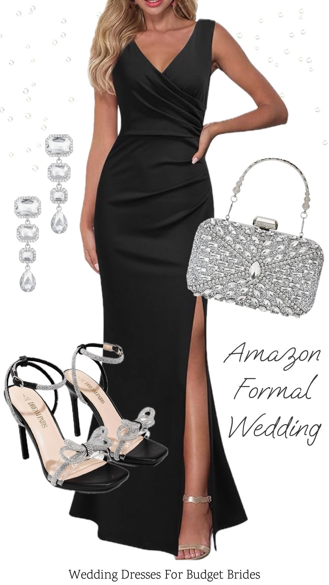 Black long evening gown and accessories on Amazon.

Special occasion dress, prom dress, wedding guest dress, formal dress, black full length dress, bridesmaid dress, bridal party dress, Amazon dress.

#LTKWedding #LTKSeasonal